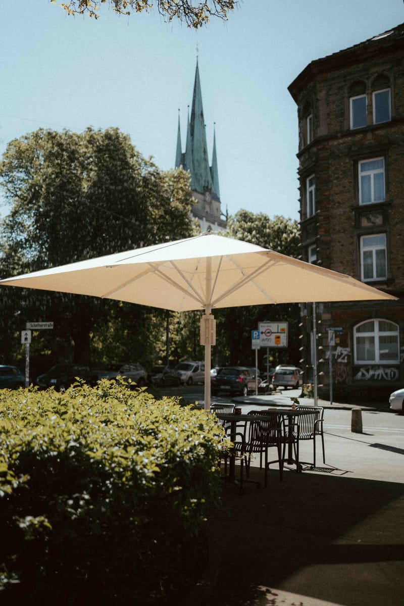 Außenterrasse mit Blick auf das Ulmer Münster